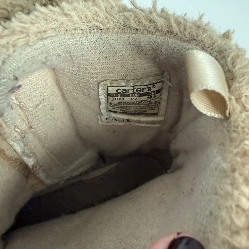Carter's | Tan and Cream Fur-Lined Boots | Girl’s Size 10